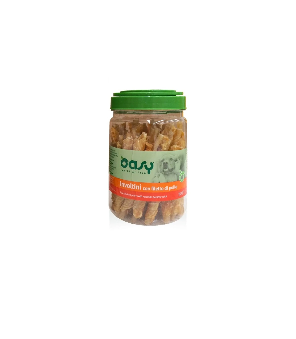 Oasy Snack Cane Involtini Con Filetto Di Pollo Barattolo 350 Gr